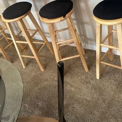 4 Wooden Stools 