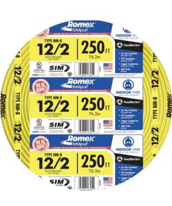 Romex 12/2 Yellow started cable wire