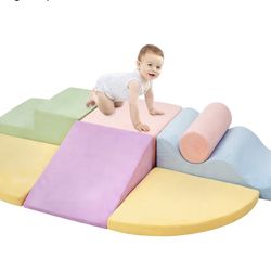 (101010-11) QUCHI Climbing Toys for Toddlers, Toddler Climbing Toys Indoor, 7-Piece Soft Foam Climbing Blocks Set, Toddler Playtime Corner Climber Ind