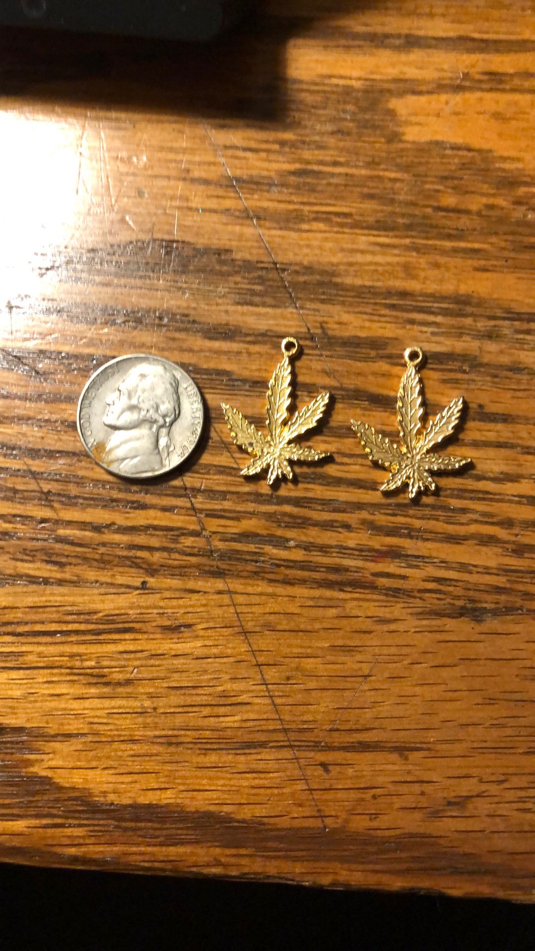 Gold Plated “Leaf” Charms