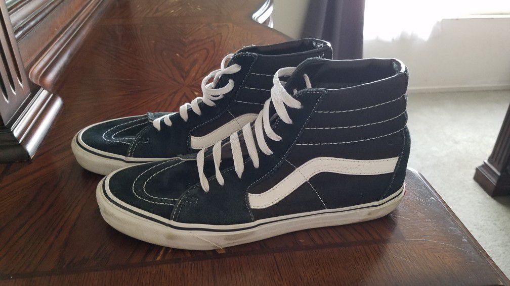 Vans black and white high tops. Size 10.5.