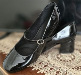 Patent Leather Mary Janes Heel Shoes