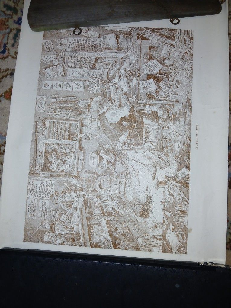 Antique At The Old Depot 1930 Original Print