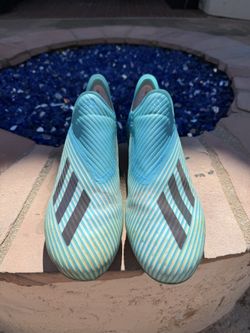 ADIDAS X 19+ FG - BRIGHT CYAN/CORE BLACK/PINK Size 11