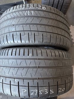 (2) 20” Pirelli Pzero 295/35/20 used tires good pair
