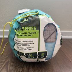 Youth Mummy Sleeping Bag – Lightweight Camping / Sleepover Bag