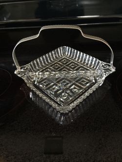 Vintage pressed glass dish $5