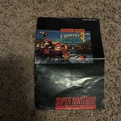 Super Nintendo Donkey Kong 3 instruction booklet