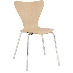 Ernie Dining Side Chair - Stylish Minimalist Design with Comfort, Stackable Chrome Legs, 331 lbs Cap