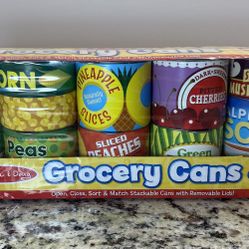 NEW🥫Melissa & Doug - 10 Grocery Cans with Removable Lids, Let’s Play House. 