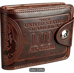 A Retro-style Wallet Adorned with a $100 Bill Pattern and Multiple Card Slots; a Slim Snap-fastener Coin Purse Suitable for Both Men and Women
