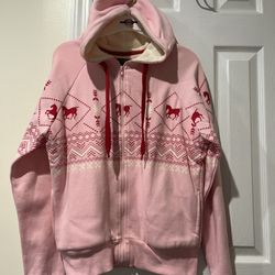 US Polo Pink Horse Pattern Hoodie size L