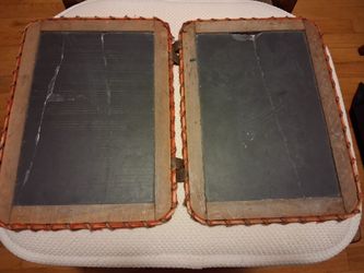 Antique Child's School Slate Hinged Pair