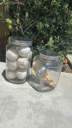 Decorative Glass Storage Jars w/ Lids – Model Home Decor Set
