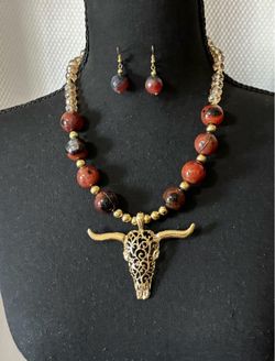 Western Necklace w/ Earrings Set
