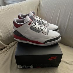 Air Jordan 3 Fire Red New Size 10