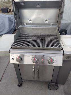 NEW Weber Genesis II propane LP gas grill stainless steel side burner cabinet