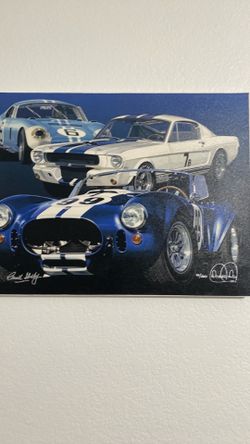 Canvas Mustang panting. Signed by Shelby & Danny Day and numbered 45 / 200