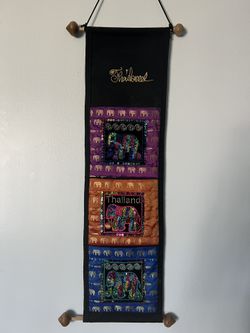 Thai Sequined Elephant Letter Holder/ Banner - Mixed Colours