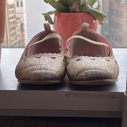Carter's Gold Glitter Ballet Flats - Size 8 Girls shoes Toddler