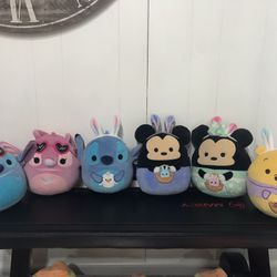 Disney squishmallow Easter and valentines lot of 6. 