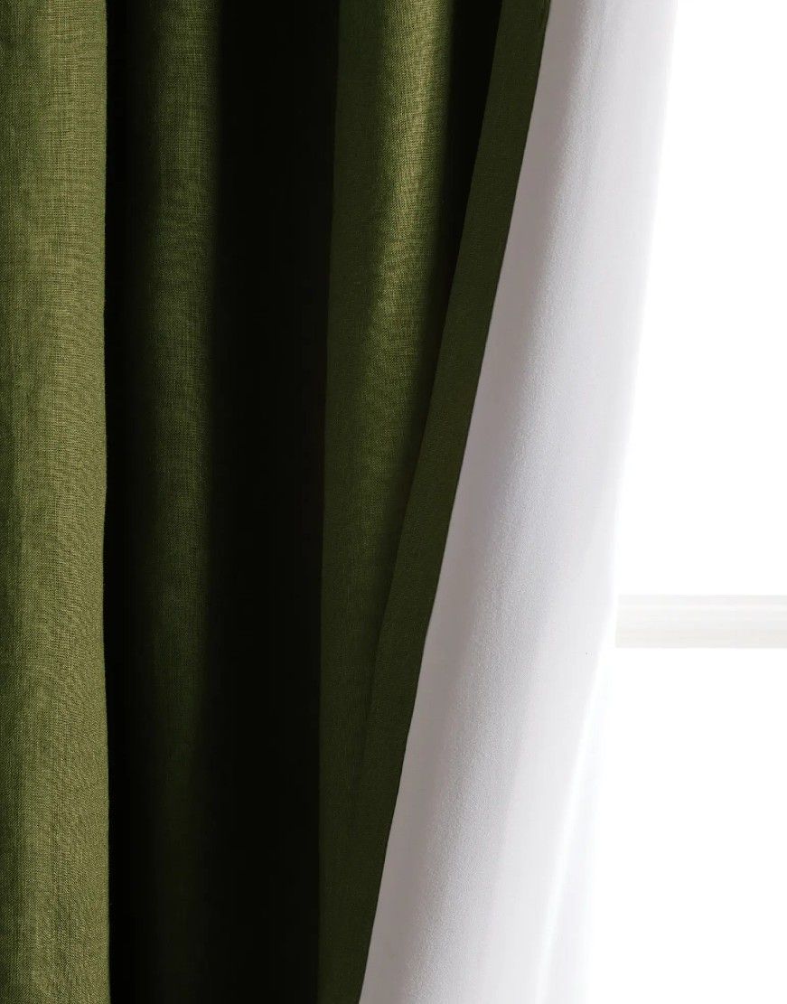 Like New- Olive Green Blackout Curtains