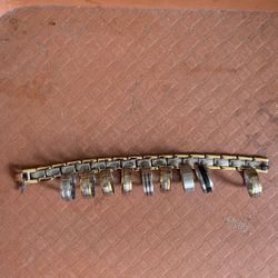 Fashion Hand Watch Band Silver Tone And 9 Stainless Steel Rings