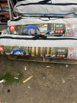 Ozark Trail 8' x 7'4-Person Instant Cabin Tent with LED Lighted Hub, 19 lbs