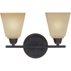 NIB Seagull Parafield Model Vanity Light (contact info removed)-845 Two Light Bath Fixture, Bronze/Dark Creme