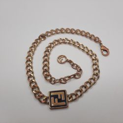 FF Pendent Brass Choker Necklace 