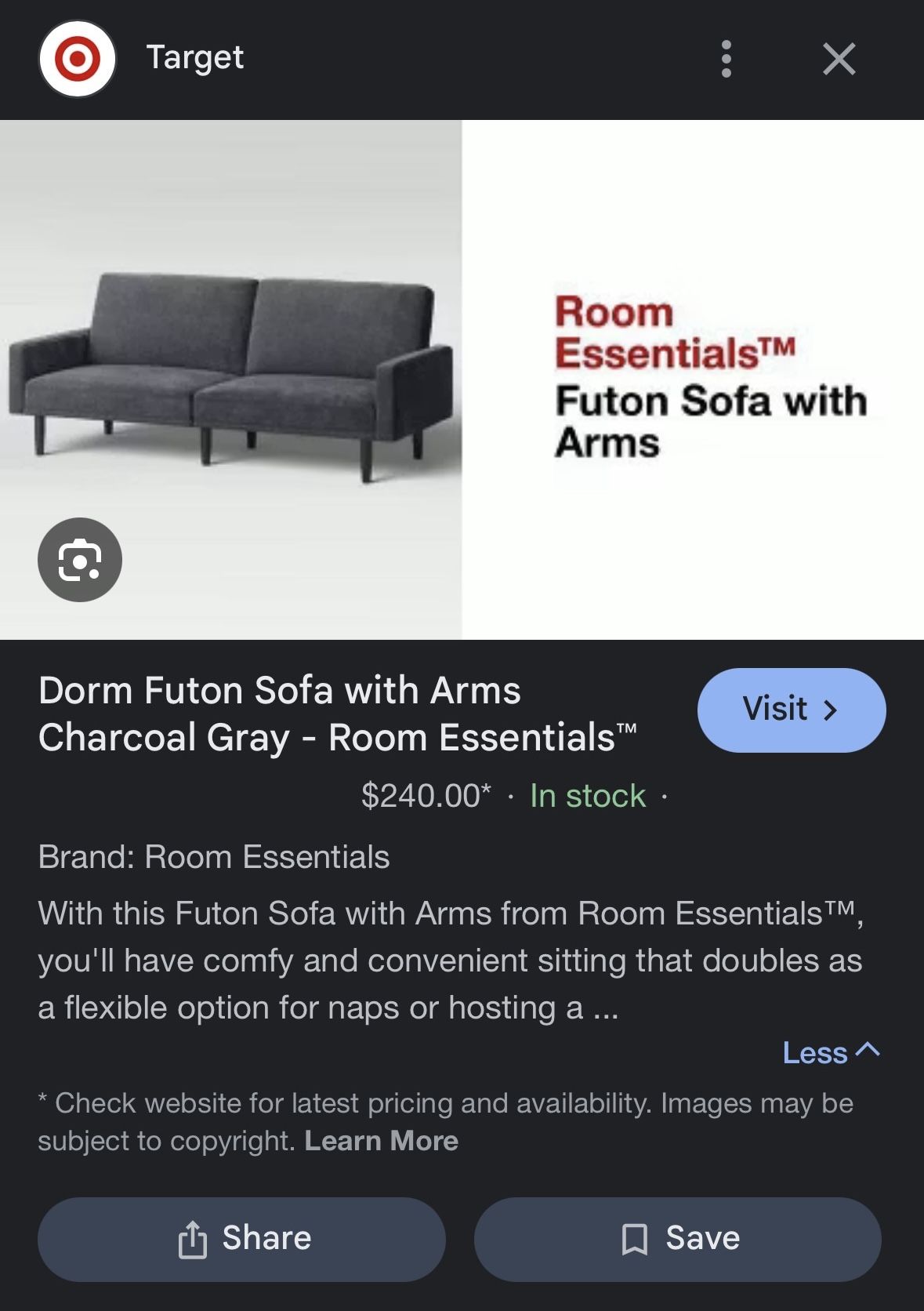 Gray Futon