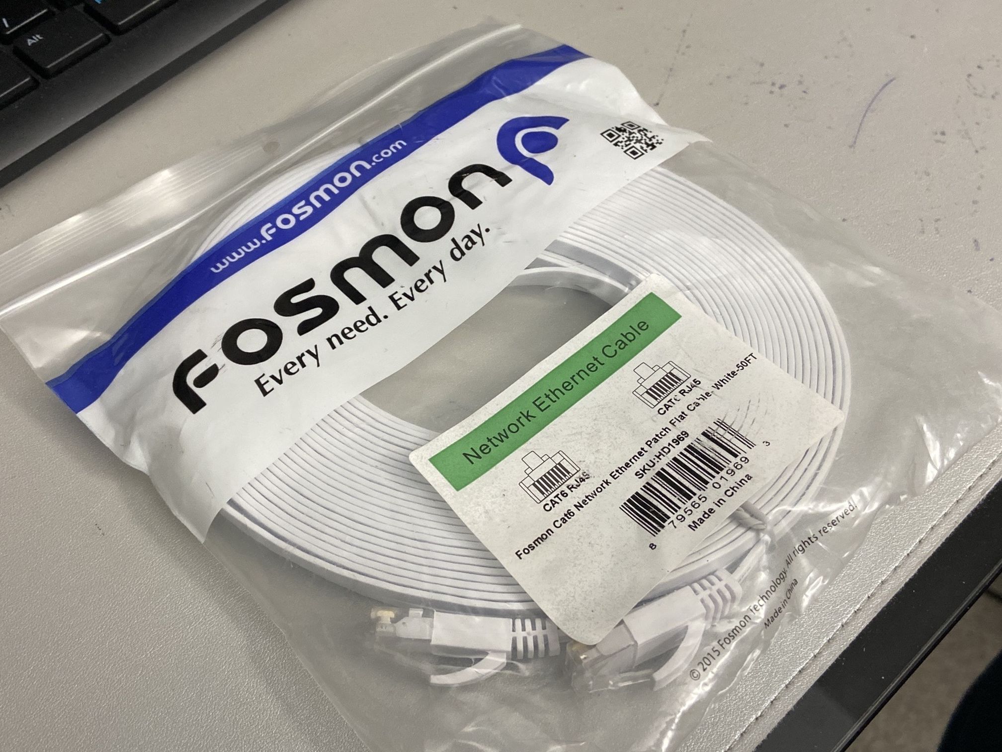 50 Feet flat Ethernet Cable - Brand New CAT6 RJ45