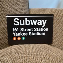 YANKEE STADIUM METAL SUBWAY SIGN.  12" X 8".  NEW.  PICKUP ONLY.