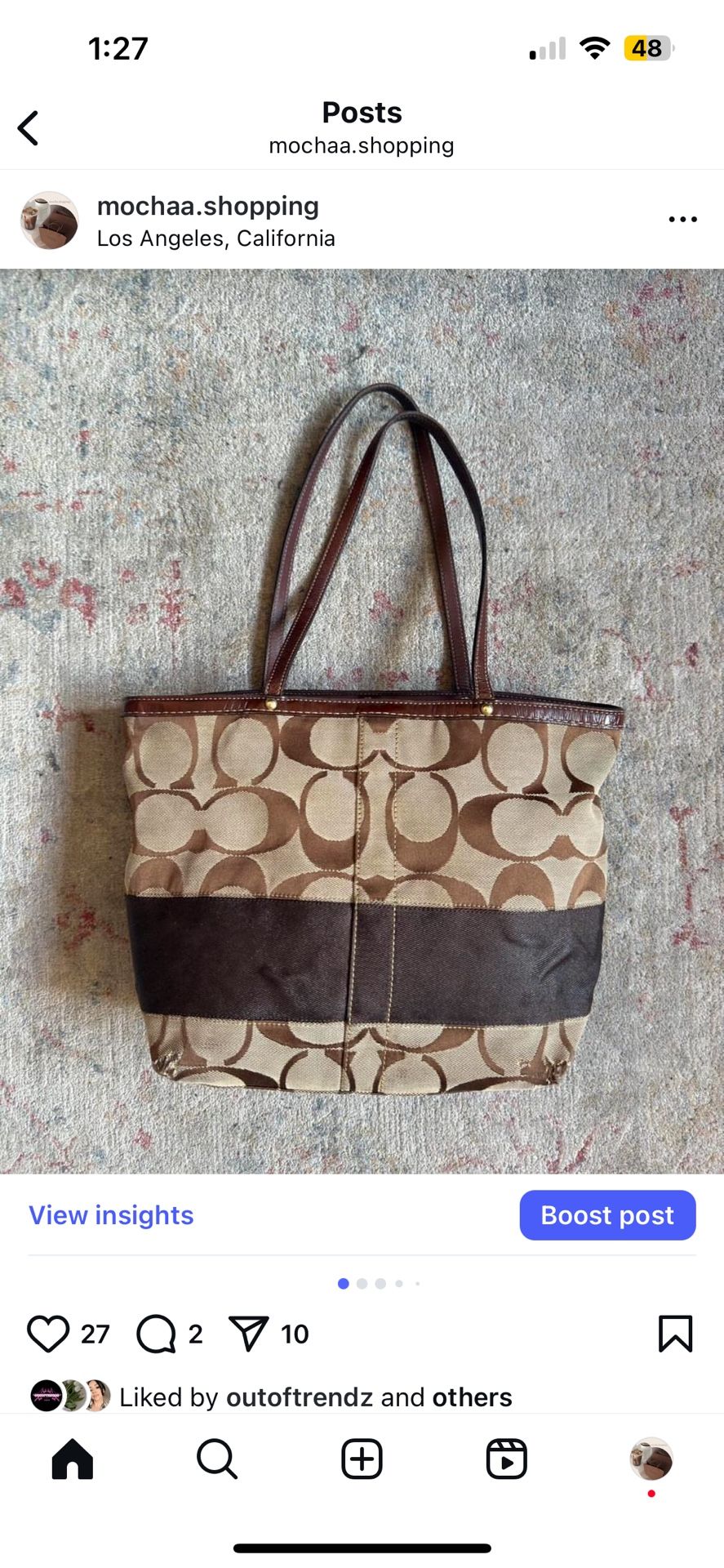 COACH Authentic Vintage tan and brown handbag/totebag🤎👜 