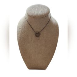 925 Sterling Silver Round Pendant Cubic Zirconia Trim Necklace 20"