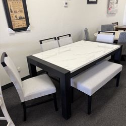 Dining set with 4 chairs and a bench