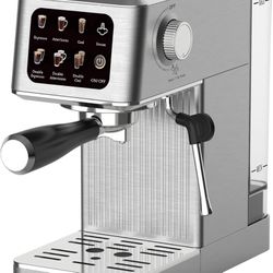 CUSIMAX 20-Bar Touchscreen Espresso Machine – Stainless Steel