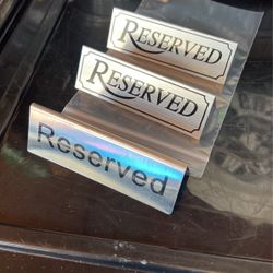 RESERVED TABLE SIGNS