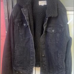 All Black fur Jean jacket 
