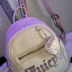Juicy Couture Pink Velvet Bling Backpack 
