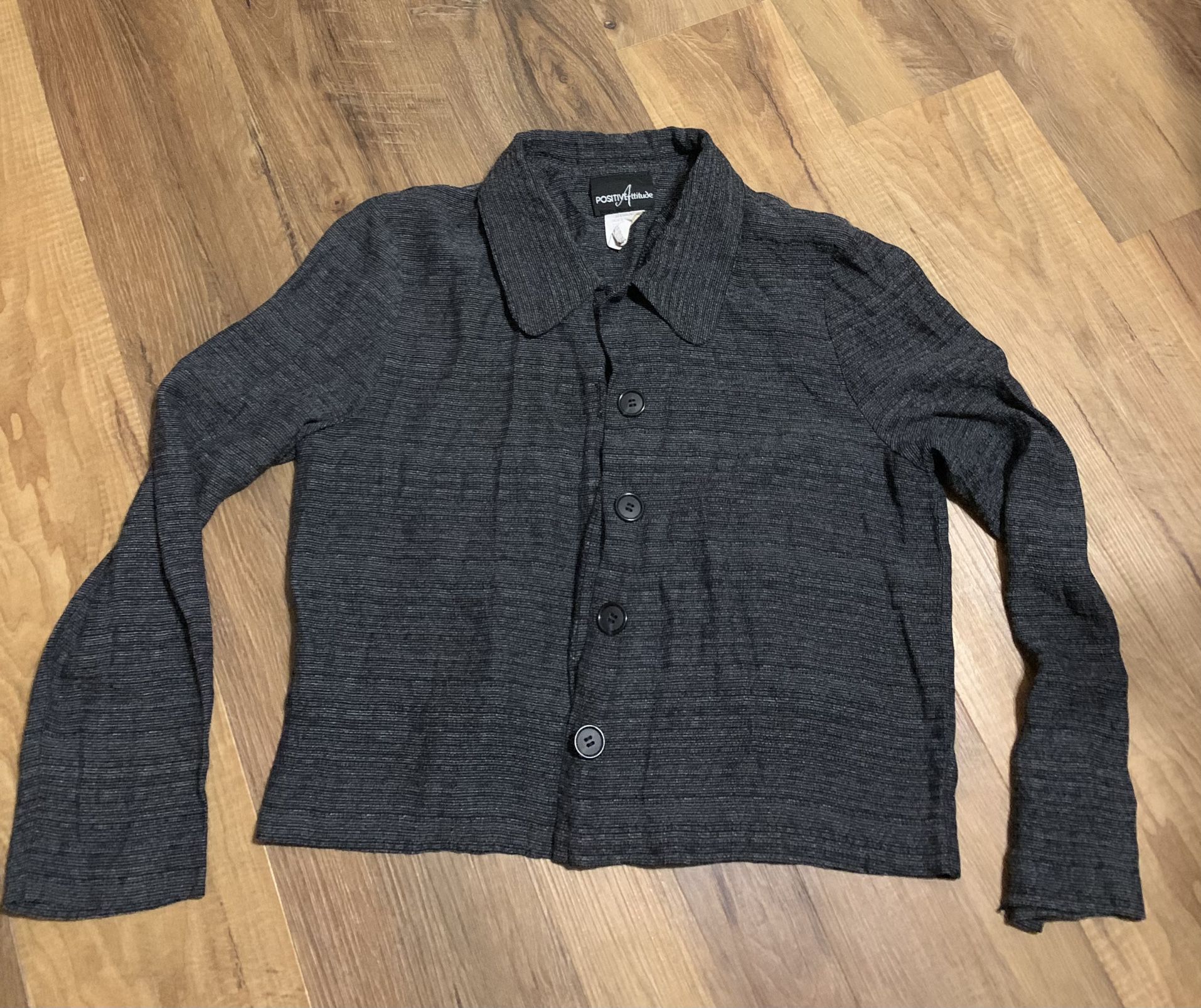 Black short crop top or light jacket size Small
