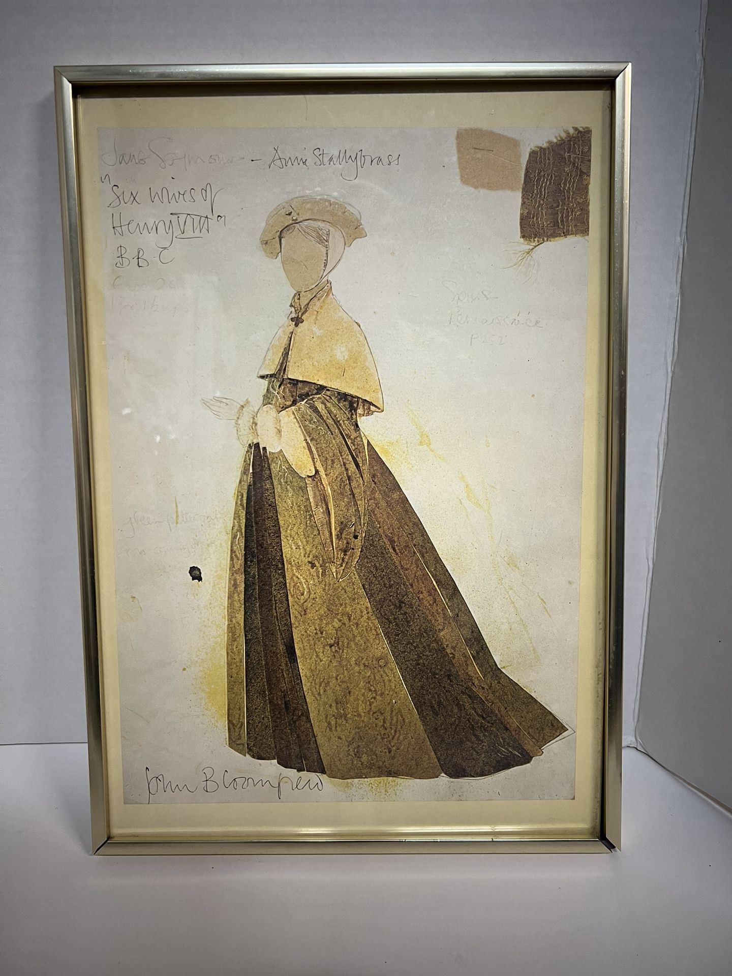 Vintage John Bloomfield Costume Design Print - Anne Stallybrass