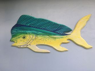Wooden Mahi hand painted wall art