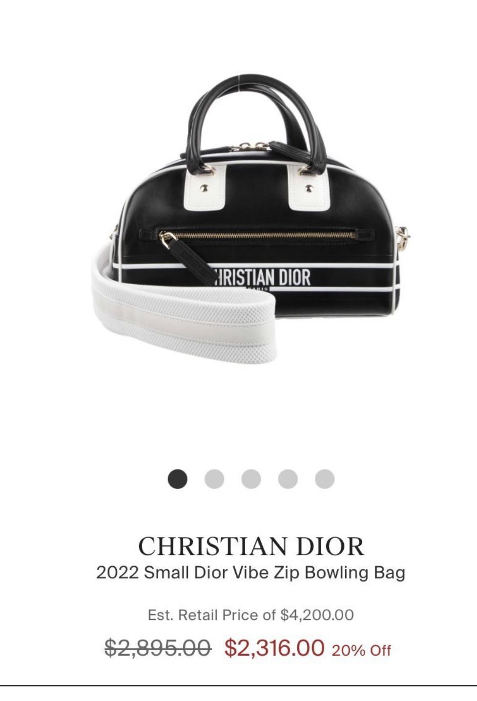 Christian Dior Vibe Zip Bowling Bag
