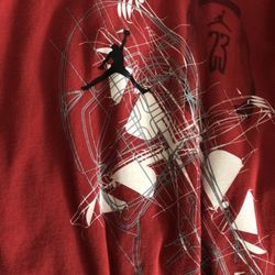 Nike Air Michael Jordan Red BRED Shirts M MEDIUM