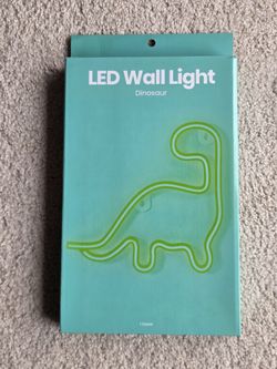 LED Wall Light Dinosaur Neon Green Sign Decor Dual USB / Battery Powered