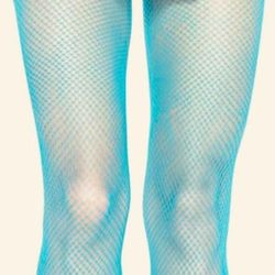 CATHY ROSE, 2 Light Blue Fishnet Tights. Queen Size. Fits: 5'3"-5'11";150-225LBS. One For 5$. 2 For 8$.