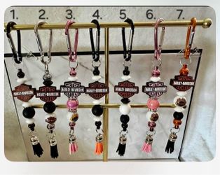 Handmade Harley-Davidson Beaded Rear View Mirror Charms