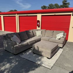 Professionally Cleaned 2 Piece Sectional W/ Ottoman