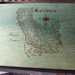 Engraved Map Of California